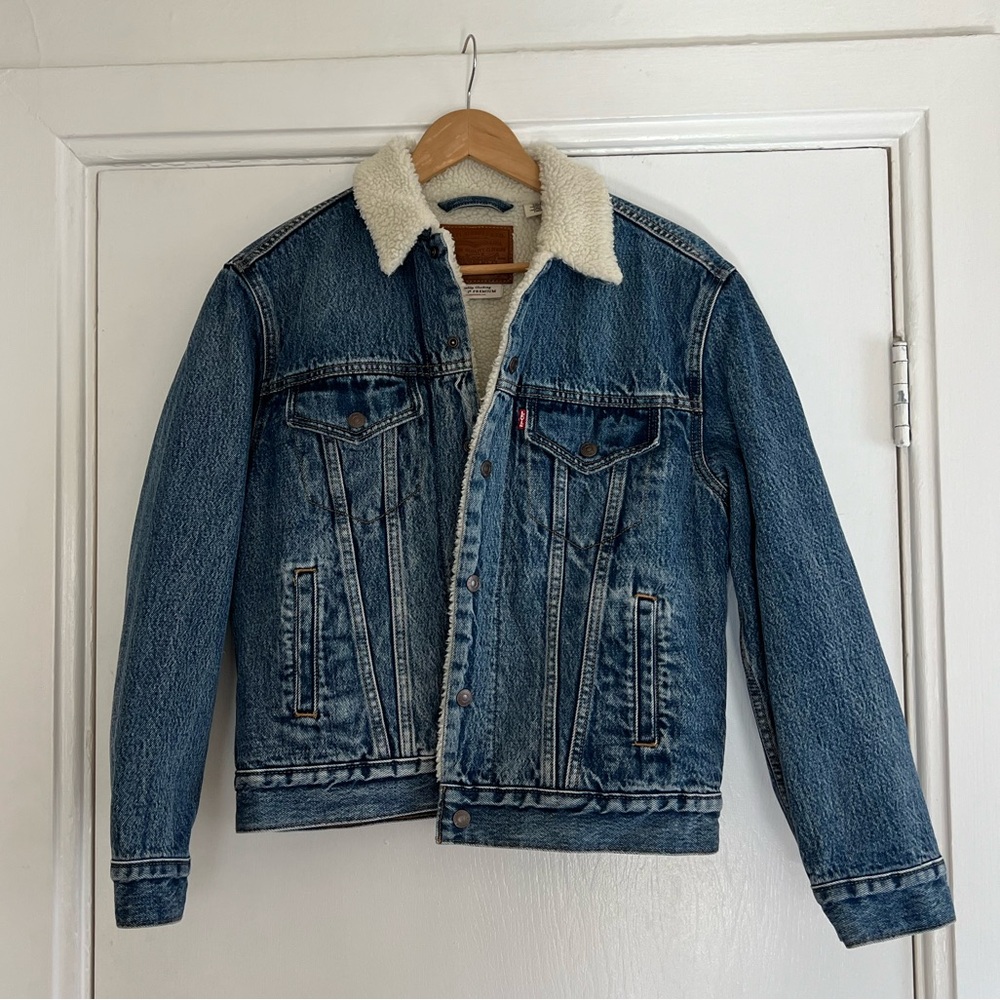Levi's Blue Jean Jacket with Cream Collar